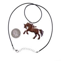 Horse Necklace, Hand Carved Wooden Horse Pendant, One of a Kind Handmade Animal Wood Jewelry