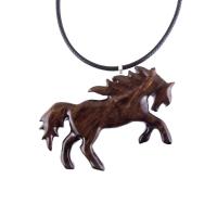 Horse Necklace, Hand Carved Wooden Horse Pendant for Men or Women, Equine Jewelry, Spirit Animal Wood Pendant