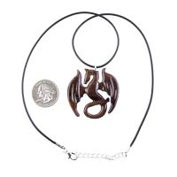 Wooden Dragon Pendant, Hand Carved Dragon Necklace, One of a Kind Fantasy Wood Necklace for Men or Women, Gift for Her Him