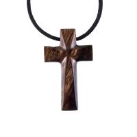 Hand Carved Wooden Cross Pendant, Mens Wood Cross Necklace, Handmade Christian Jewelry, One of a Kind Gift for Him