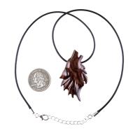 Carved Wolf Pendant, Wooden Wolf Necklace, Spirit Animal Totem, Handmade Wood Jewelry for Men or Women, One of a Kind Gift