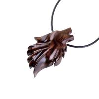 Carved Wolf Pendant, Wooden Wolf Necklace, Spirit Animal Totem, Handmade Wood Jewelry for Men or Women, One of a Kind Gift