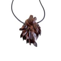 Carved Wolf Pendant, Wooden Wolf Necklace, Spirit Animal Totem, Handmade Wood Jewelry for Men or Women, One of a Kind Gift