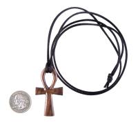 Wood Ankh Pendant, Hand Carved Egyptian Wooden Ankh Cross Necklace for Men or Women, African Jewelry Gift