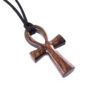 Wood Ankh Pendant, Hand Carved Egyptian Wooden Ankh Cross Necklace for Men or Women, African Jewelry Gift