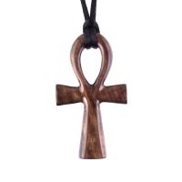 Wood Ankh Pendant, Hand Carved Egyptian Wooden Ankh Cross Necklace for Men or Women, African Jewelry Gift