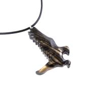 Hawk Necklace, Hand Carved Wooden Hawk Pendant for Men or Women, Wood Falcon Pendant, Totem Bird Jewelry