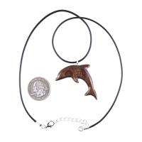 Hand Carved Dolphin Necklace, Wooden Dolphin Pendant, Sea Animal Wood Jewelry, Nautical Gift