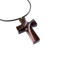 Wood Cross Necklace, Hand Carved Wooden Cross Pendant, Christian Jewelry for Men or Women, One of a Kind Gift for Her Him