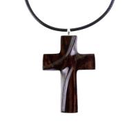 Wood Cross Necklace, Hand Carved Wooden Cross Pendant, Christian Jewelry for Men or Women, One of a Kind Gift for Her Him
