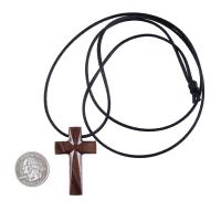 Hand Carved Wooden Cross Pendant, Handmade Wood Cross Necklace, Mens Christian Jewelry