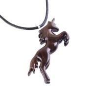Hand Carved Unicorn Necklace, Wooden Fantasy Animal Pendant, One of a Kind Wood Jewelry Gift