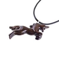 Hand Carved Unicorn Necklace, Wooden Fantasy Animal Pendant, One of a Kind Wood Jewelry Gift