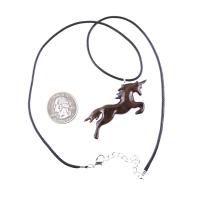 Hand Carved Unicorn Necklace, Wooden Fantasy Animal Pendant, One of a Kind Wood Jewelry Gift