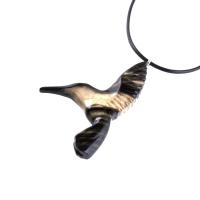 Hummingbird Necklace, Wooden Hummingbird Pendant, Hand Carved Wood Bird Jewelry, One of a Kind Handmade Gift for Her