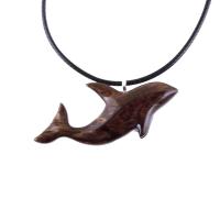 Hand Carved Orca Pendant, Wooden Whale Necklace, Sea Animal Pendant, Nautical Necklace for Men or Women, Wood Jewelry