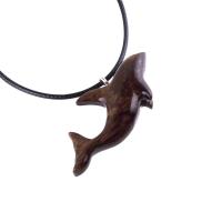 Hand Carved Orca Pendant, Wooden Whale Necklace, Sea Animal Pendant, Nautical Necklace for Men or Women, Wood Jewelry