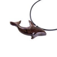 Hand Carved Orca Pendant, Wooden Whale Necklace, Sea Animal Pendant, Nautical Necklace for Men or Women, Wood Jewelry
