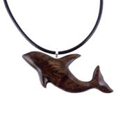Hand Carved Orca Pendant, Wooden Whale Necklace, Sea Animal Pendant, Nautical Necklace for Men or Women, Wood Jewelry