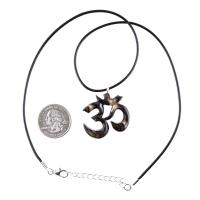 Hand Carved Om Pendant for Men or Women, Wooden Ohm Necklace, Yoga Gift Aum Wood Jewelry