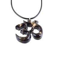 Hand Carved Om Pendant for Men or Women, Wooden Ohm Necklace, Yoga Gift Aum Wood Jewelry