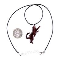 Hand Carved Cat Pendant, Wooden Kitten Necklace, Wood Animal Jewelry, Cat Lover Gift