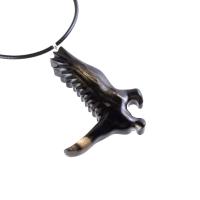 Hawk Necklace, Hand Carved Wooden Hawk Pendant for Men or Women, Wood Falcon Pendant, Totem Bird Jewelry