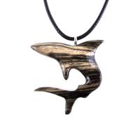 Hand Carved Shark Necklace, Wooden Shark Pendant, Mens Wood Necklace, One of a Kind Gift for Him, Nautical Jewelry