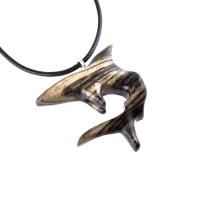Hand Carved Shark Necklace, Wooden Shark Pendant, Mens Wood Necklace, One of a Kind Gift for Him, Nautical Jewelry