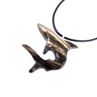 Hand Carved Shark Necklace, Wooden Shark Pendant, Mens Wood Necklace, One of a Kind Gift for Him, Nautical Jewelry