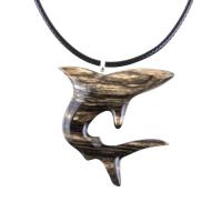 Hand Carved Shark Necklace, Wooden Shark Pendant, Mens Wood Necklace, One of a Kind Gift for Him, Nautical Jewelry