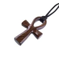 Ankh Necklace, Hand Carved Wooden Ankh Pendant for Men or Women, Egyptian Cross Necklace, Egyptian Jewelry Gift for Him Her