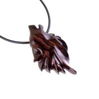 Carved Wolf Pendant, Wooden Wolf Necklace, Spirit Animal Totem, Handmade Wood Jewelry for Men or Women, One of a Kind Gift