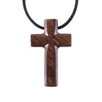 Wood Cross Necklace, Hand Carved Wooden Cross Pendant, Christian Jewelry for Men, One of a Kind Gift for Him