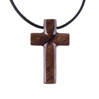 Wood Cross Necklace, Hand Carved Wooden Cross Pendant, Christian Jewelry for Men, One of a Kind Gift for Him