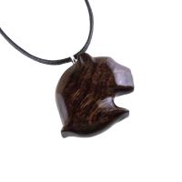 Hand Carved Jaguar Pendant, Panther Cougar Wooden Necklace, Spirit Animal Wood Jewelry Gift