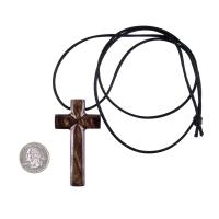 Large Wooden Cross Pendant, Hand Carved Mens Wood Cross Necklace, Christian Jewelry, One of a Kind Gift for Him