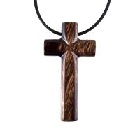 Large Wooden Cross Pendant, Hand Carved Mens Wood Cross Necklace, Christian Jewelry, One of a Kind Gift for Him