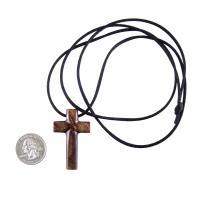 Wood Cross Necklace, Hand Carved Wooden Cross Pendant, Christian Jewelry for Men, One of a Kind Gift for Him