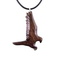 Hand Carved Hawk Pendant, Wooden Falcon Necklace, Wood Bird Necklace, Totem Jewelry for Men or Women, One of a Kind Gift for Him Her