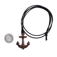Hand Carved Anchor Necklace, Wooden Anchor Pendant, Mens Wood Necklace, Handmade Nautical Jewelry, Gift for Him