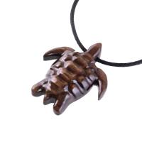 Sea Turtle Necklace, Hand Carved Wooden Turtle Pendant, Mens Wood Necklace, Nautical Jewelry