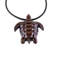 Sea Turtle Necklace, Hand Carved Wooden Turtle Pendant, Mens Wood Necklace, Nautical Jewelry