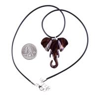 Elephant Necklace, Wooden Elephant Pendant for Men or Women, Hand Carved Spiritual Animal Necklace, Wood Jewelry for Men Women