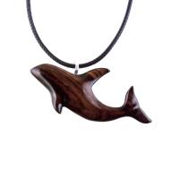 Hand Carved Orca Necklace, Killer Whale Pendant for Men Women, Nautical Wood Jewelry