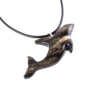 Hand Carved Orca Pendant, Wooden Killer Whale Necklace for Men or Women, Sea Animal, Nautical Beach Wood Jewelry