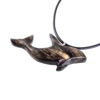 Hand Carved Orca Pendant, Wooden Killer Whale Necklace for Men or Women, Sea Animal, Nautical Beach Wood Jewelry