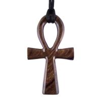 Large Ankh Pendant, Wood Egyptian Ankh Necklace, Wooden Cross Ankh Pendant, Mens African Jewelry, Gift for Him