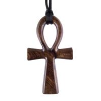 Large Ankh Pendant, Wood Egyptian Ankh Necklace, Wooden Cross Ankh Pendant, Mens African Jewelry, Gift for Him