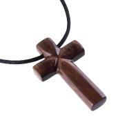 Wooden Cross Necklace, Hand Carved Cross Pendant, Mens Christian Wood Jewelry, One of a Kind Gift for Him